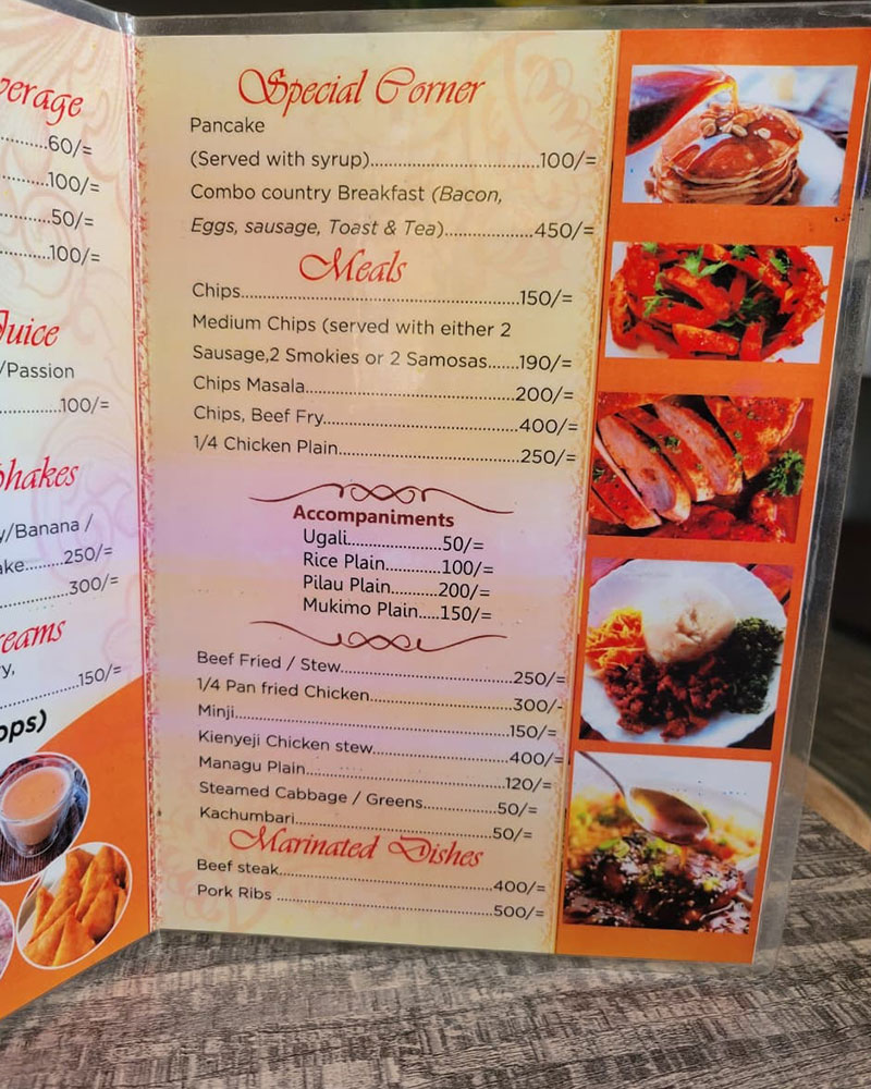 menu coffee country restaurant naivasha cbd places to eat