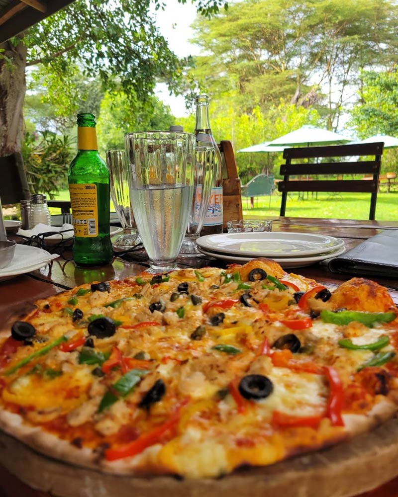 Pizza Kijiko restaurant Naivasha south lake camp Carnellys places to eat